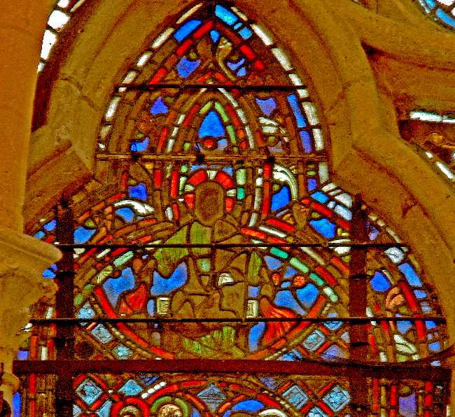 St Sulpice de Favières stained glass